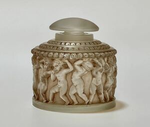 良品 ルネ・ラリック Enfants アンファン 子供達 LALIQUE 茶パチネ彩 香水瓶 パフュームボトル フランス アンティーク