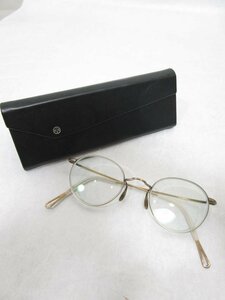 【送料込】 ayame アヤメ アクセサリー 眼鏡 メガネ マットゴールド MANRAY マンレイ メタルフレーム スカルテンプル 46サイズ/956756