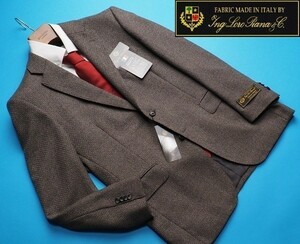 新品9.6万円 大手百貨店扱い 秋冬『Loro Piana ロロピアーナ DREAM TWEED 伊製生地』Super120S ウール100% ジャケットAB6茶(D) 3050670