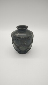 中国 銅器 小壺 古物 時代物 花入り 縄文 清時代 文字付き 中国古美術