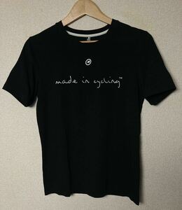 Assos Made In Cycling　アソス　メイド　イン　サイクリング　半袖　ストレッチ　コットン　Tシャツ　Sサイズ　黒　ブラック　トルコ製