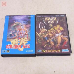 動作保証品 MD メガドライブ GOLDEN AXE 戦斧 ゴールデンアックス/II まとめて 2本セット セガ SEGA 箱説付【10