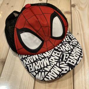marvel マーベル　spiderman スパイダーマン　kids キッズ　子供用　キャップ　帽子　アメコミ　キャラクター size:54cm collar:BLK×RED