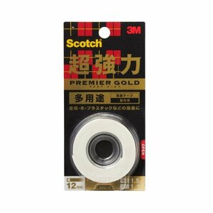 3M スコッチ 超強力両面テープ プレミアゴールド 多用途 12mm×1.5m KPG-12