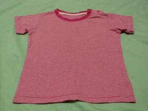 ■ユニクロ 半袖Tシャツ90 ボーダー ピンク