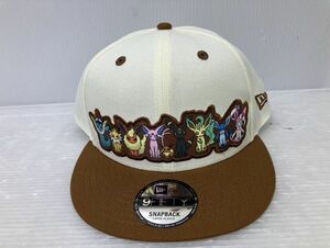 HS086-240404-127【未使用】9FIFTY newera Pokemon ポケモン イーブイフレンズ クロームホワイト ブラウンバイザー L/XL 141224337 ブイズ