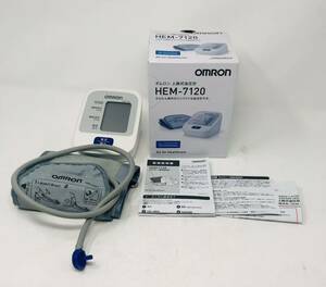 【中古】OMRON オムロン 上腕式血圧計 HEM-7120 かんたん操作・コンパクト・箱付き