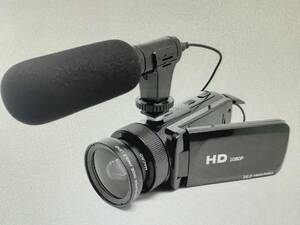 1080P HDデジタルビデオカメラ、16倍デジタルズーム。内蔵充電リチウムバッテリー搭載。