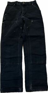 2014s USA製 Carhartt B01 DUCK DOUBLE FRONT WORK PANT カーハート ダック ダブルフロント ダブルニーペインターパンツ ブラック 黒 00s