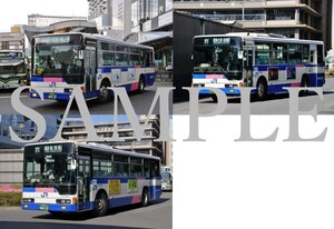 D【バス写真】L版３枚　西日本JRバス　エアロスター　京都駅
