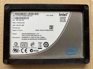 【使用時間10115時間】intel 80GB SSDSA2M080G2GC 2.5 SATA SSD 27