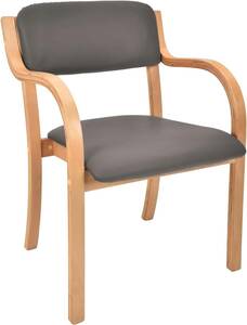 ダイニングチェア 介護椅子 肘付き 木製 レザー 肘掛け椅子 チェア 介護用手すり 木製椅子 背もたれ (ダークグレー)　RQV2809