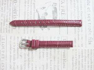 幅１０mm 赤紫 腕時計ベルト 皮革『上級』