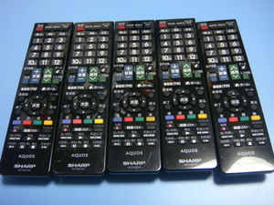 ５個セット【動作確認済/不良品返金保証】純正★SHARP シャープ　GB129ＷＪSA テレビリモコン　＃Ｂ4495