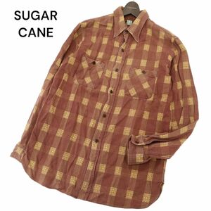 SUGAR CANE シュガーケーン 通年 長袖 チェック 総柄★ ボタンダウン ワーク シャツ Sz.L　メンズ　C4T03000_4#C