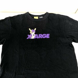 人気デザイン 限定コラボ FR2×XLARGE 色情兎 バイカーガール Tシャツ ブラック IW404BF02FRZ_B