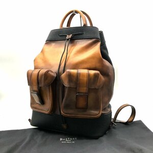 Berluti ベルルッティ ホライゾン レザー リュック バックパック ブラウン x ブラック 美品 A455