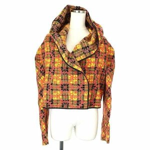 COMME des GARCONS コムデギャルソン 1999AW Transformed Glamour フラワー刺繍スカーフジャケット イエロー サイズ:S レディース