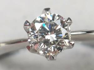 【3697A】Pt850プラチナ 良質 天然ダイヤモンド 大粒 1.00ct/4.9g カメリア ジュエリーマキ リング 指輪 ♯15.5