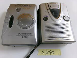 (S-1294)AIWA ポータブルカセットプレーヤー RS300 SONY ポータブルカセットレコーダー TCM400 動作未確認 現状品