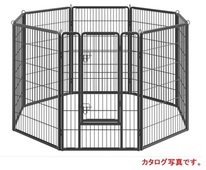 ★未使用！ FEANDREA ドッグサークル 中型 大型犬用 室内外兼用 ペットサークル スチール製 ケージ 高さ120cm PPK012B01★①