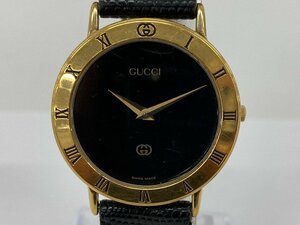 GUCCI グッチ 腕時計 3000M 0042932 クォーツ 黒文字盤【CDAS7099】