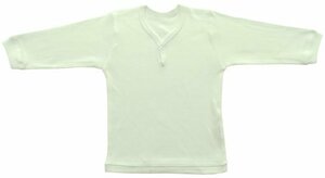ベビーストーリー スムース 無地 長袖1釦シャツ 90cm 白 T20214 日本製