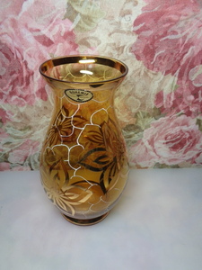 ◆「即決」ボヘミアグラス　ＮＯＨＥＭＩＡ　花瓶　花器　サイズ直径13㌢高さ24㌢◆230