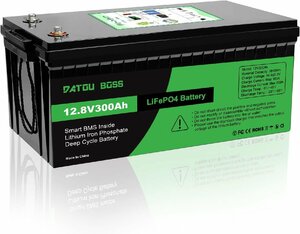 12V 300Ah LiFePO4 リン酸鉄リチウムイオンバッテリー 内蔵BMS 3840Wh 8000サイクル リン酸鉄リチウムイオン 充電式 ディープ