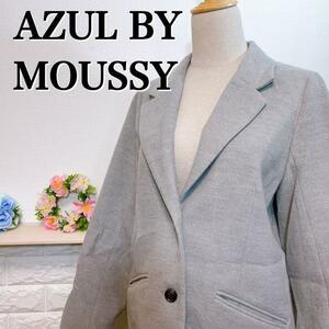 AZUL BY MOUSSY アズールバイマウジー ディープＶネック テーラード風２ボタンロングコート 上品 上質 レーヨン レディース Mサイズ