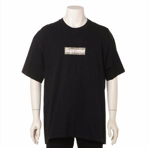 美品 バーバリー シュプリーム コラボ Box Logo Tee 半袖 Ｔシャツ 服 ノバ チェック ロゴ プリント 人気 XLサイズ メンズ TMT 0925-E34