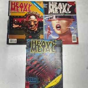 a0415-18.洋書 アメコミ HEAVY METAL まとめ(傷みあり) イラスト SF 雑誌 magazine American comics 当時物 Collection レトロ