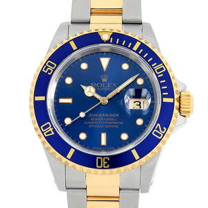 ロレックス サブマリーナ デイト 16613 ブルー オールトリチウム X番 中古 メンズ 腕時計