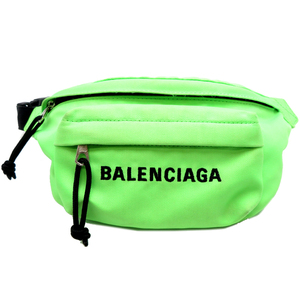 ［飯能本店］BALENCIAGA バレンシアガ ベルト ウエストバッグ キャンバス ライムグリーン レディース 569978 DH80245