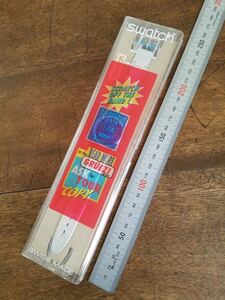 当時物 珍品 レア 90s SWATCH NEVER SEEN BEFORE SCRATCH OFF THE BAND 腕時計 SWISS スウォッチ ブランド ビンテージ レトロ デザイン 