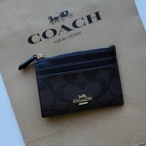 【新品】coach コーチ コインケース　小銭入れ　ブラウン　ブラック