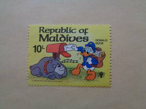 モルディブ切手　1979年　国際児童年　ディズニー　Donald Duck placing a Letter in the Mail-Box　ドナルドダッグ　　10L