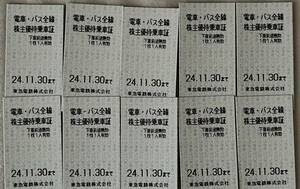 東急電鉄株主優待乗車証　回数券タイプ10枚セット