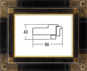 油絵/油彩額縁 木製フレーム 手作り ハンドメイド アクリル付 6247 サイズ F25号 G/ブラック