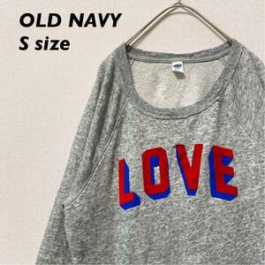 オールドネイビー　スウェット　トレーナー　プリントロゴ　LOVE 男女兼用　Sサイズ　ユニセックス　OLD NAVY