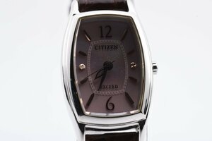 美品 石付き シチズン エクシード 8936-T018483 スクエア シルバー クォーツ レディース 腕時計 CITIZEN