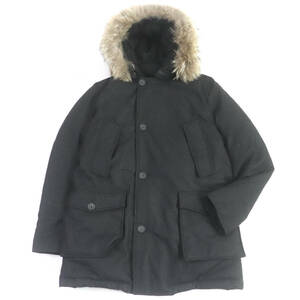 美品□WOOLRICH ウールリッチ 1702090 ARCTIC PARKA ウール WZIP ファーフーデッド ダウンジャケット ダウンコート ブラック M 正規品