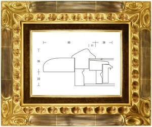 額縁 油彩額縁 油絵額縁 木製フレーム フォーブ 金 サイズM30号