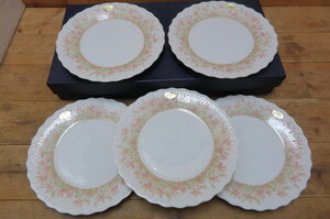 即決・keito・ケーキセット・花模様の ケーキプレート 5枚セット・デザートプレート 皿 花柄・洋食器
