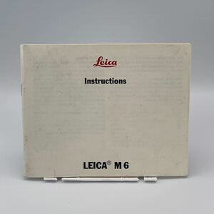 Leica ライカ M6 英語版 instructions カメラ 使用説明書 取扱説明書