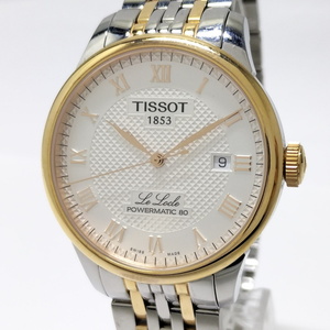 【中古】TISSOT ル ロックル パワーマティック80 メンズ 腕時計 裏スケ SS GP 自動巻き ホワイト文字盤 T006407B