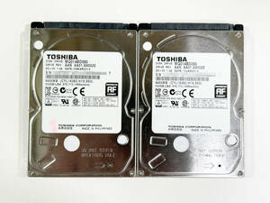 【J-504】 中古 TOSHIBA HDD500GB 2.5インチ 厚さ9.5mm 2枚セット 動作保証品