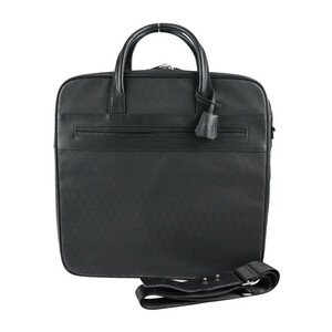 超美品 Dunhill ダンヒル 24 HOURS BAG WINDSOR ウィンザー ビジネスバッグ L3K725A PVC レザー 黒 2WAY ショルダーバッグ【本物保証】