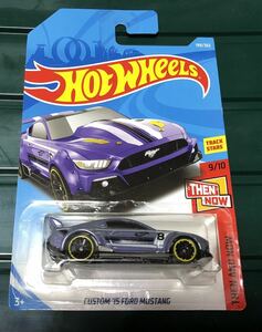 激レア・Hot Wheels Ford mustang GT 2015年　紫系　ホットウィール　ウイング　ホワイトデカール