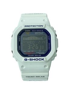 CASIO◆ソーラー腕時計・G-SHOCK/デジタル/ラバー/WHT/WHT